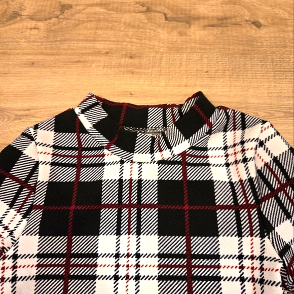 Girls Elegant Fall Plaid Mock Neck‎ Bodycon Dress Size 6 - Picture 7 of 8